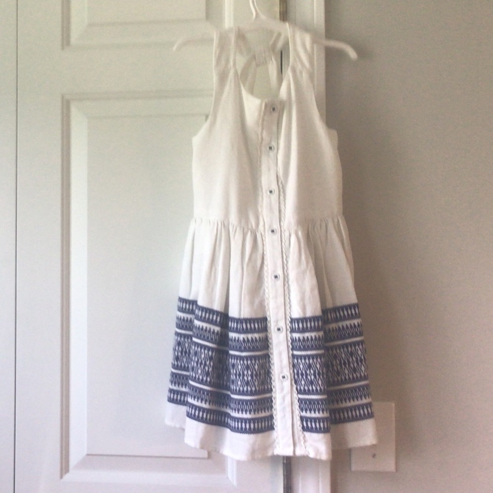 Beautiful Spring/Summer white and dark blue dress.